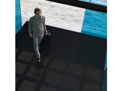 Černá gumová čistící vstupní rohož Master Flex D12 - 50 x 50 x 1,2 cm
