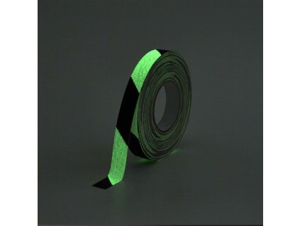 Korundová fotoluminiscenční protiskluzová páska FLOMA Glow in the Dark Hazard - 18,3 x 2,5 cm tloušťka 1 mm