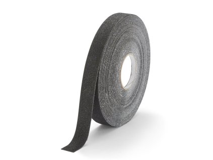 Černá korundová protiskluzová páska FLOMA Extra Thick - 18,3 m x 2,5 cm a tloušťka 2 mm