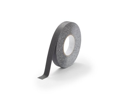 Černá korundová chemicky odolná protiskluzová páska FLOMA Standard Chemical Resistant - 18,3 m x 2,5 cm a tloušťka 0,7 mm