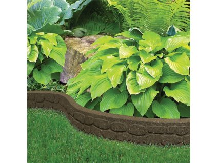 Hnědý gumový zahradní obrubník FLOMA Rockwall - 122 x 5,1 x 8,9 cm