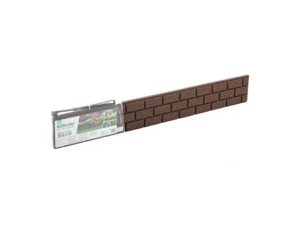 Hnědý gumový zahradní obrubník FLOMA Bricks - 120 x 2 x 9 cm