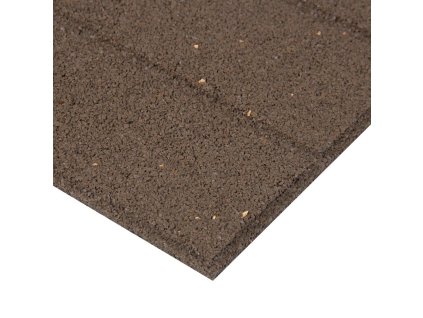 Hnědá gumová terasová dlažba FLOMA Cobblestone - 40,5 x 40,5 x 1,5 cm