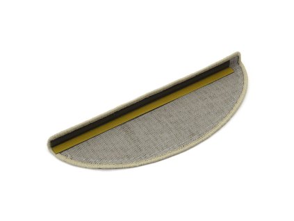 Šedý kobercový půlkruhový nášlap na schody Parma - 17 x 56 cm