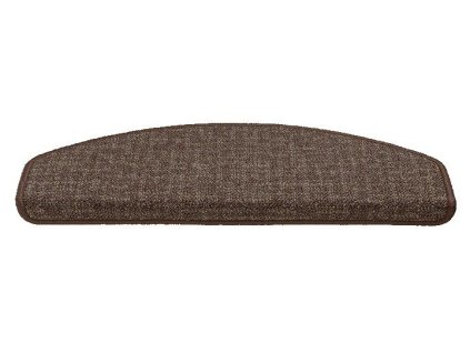 Hnědý kobercový půlkruhový nášlap na schody Imola - 25 x 65 cm