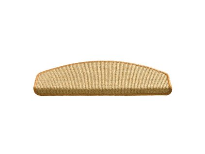 Béžový kobercový půlkruhový nášlap na schody Sisal - 25 x 65 cm