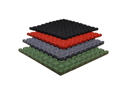 Černá gumová dlažba V45/R30 FLOMA SportFlo S800 - 50 x 50 x 4,5 cm
