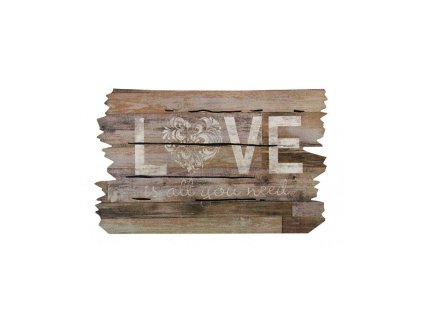 Béžová vnitřní čistící vstupní rohož FLOMA Love - 46 x 76 x 1 cm