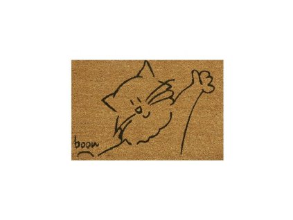 Kokosová čistící venkovní vstupní rohož FLOMA Cat - 40 x 60 x 1,4 cm
