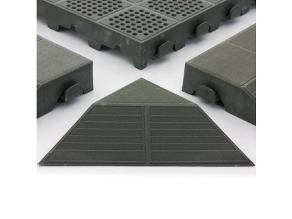 Šedý plastový nájezd "samice" pro terasovou dlažbu Linea Combi - 40 x 19,5 x 4,8 cm