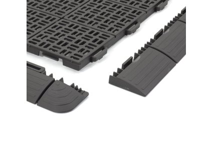 Hnědý plastový nájezd "samec" pro terasovou dlažbu Linea Marte - 60 x 5,2 x 1,3 cm