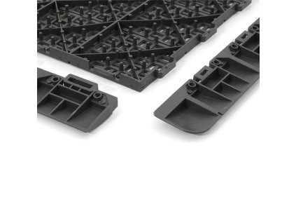 Šedý plastový nájezd "samec" pro terasovou dlažbu Linea Marte - 60 x 5,2 x 1,3 cm