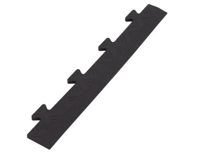 Černý (PVC) vinylový nájezd "samec" pro dlaždice Tenax - 48 x 7 x 0,8 cm
