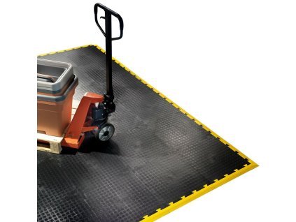 Černá PVC vinylová zátěžová puzzle protiskluzová spojovací dlažba Tenax - 50 x 12 x 0,8 cm