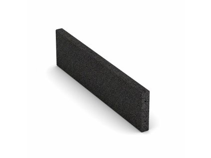 Černý gumový dopadový obrubník FLOMA - 100 x 5 x 25 cm