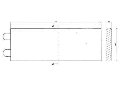 Gumová modulová ochrana zdí, stěn (svodidlo) FLOMA UniProtection - 50 x 18 x 3 cm