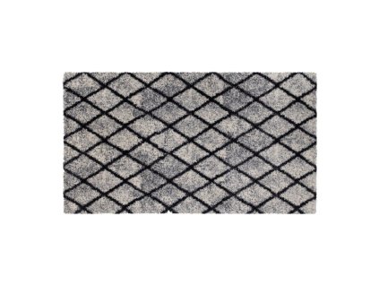 Bílá vnitřní čistící pratelná vstupní rohož FLOMA Lima Rectangle - Rhombus - 67 x 120 x 0,7 cm