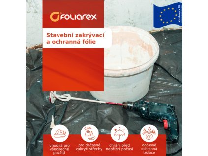 Stavební zakrývací a ochranná fólie 4x3 m - 100um černá