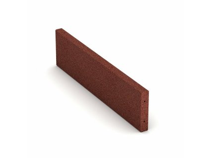 Červený gumový dopadový obrubník OB2 FLOMA - 100 x 5 x 25 cm