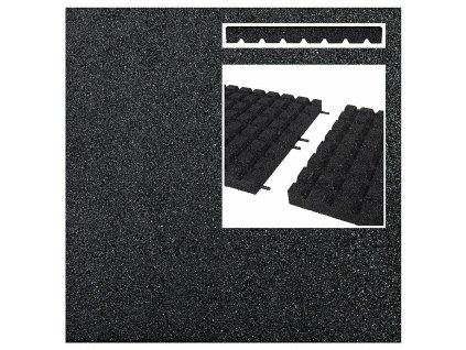 Černá EPDM certifikovaná dopadová dlažba FLOMA V25/R15 - 100 x 100 x 2,5 cm