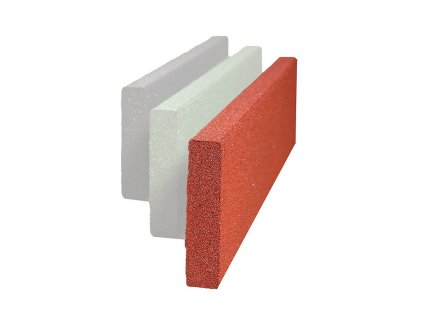 Červený gumový dopadový obrubník OB2 FLOMA - 100 x 3 x 25 cm