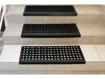 Gumová schodová rohož FLOMA Honeycomb Step - 25 x 75 x 1,6 cm