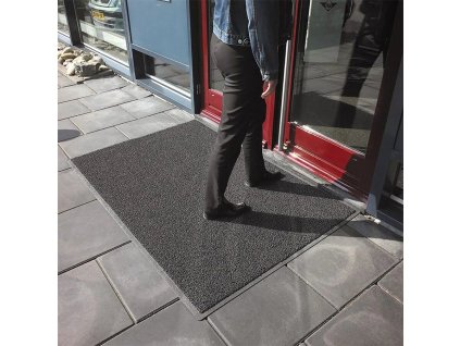 Šedá PVC protiskluzová vstupní rohož Wayfarer - 150 x 90 x 1 cm