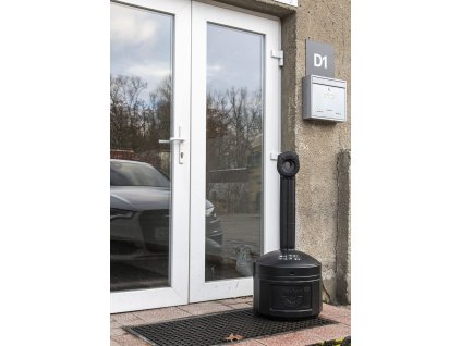 Černý plastový venkovní popelník na cigarety Deco - objem 12 l - 40 x 100 cm
