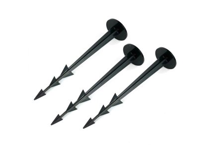 Černý plastový kotvící hřeb Pin - 15,5 cm