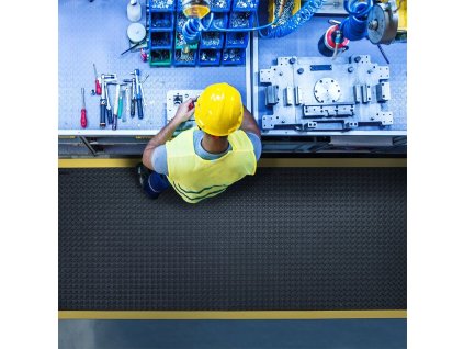 Černá protiúnavová protiskluzová průmyslová rohož Cushion Flex - 210 x 91 x 1,27 cm