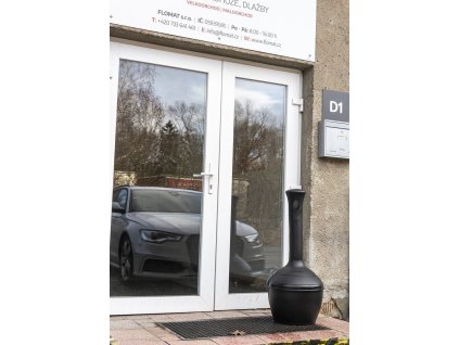 Černý plastový venkovní popelník na cigarety Elite - objem 12 l - 40 x 100 cm
