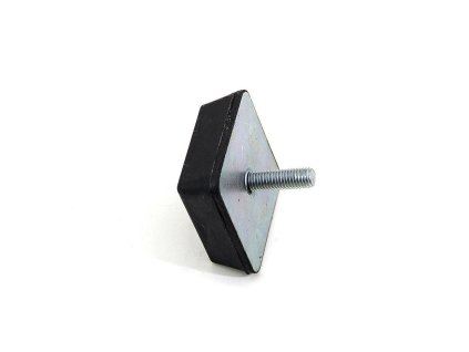 Černý gumový doraz tvaru komolého jehlanu se šroubem FLOMA - 8 x 8 x 3 cm