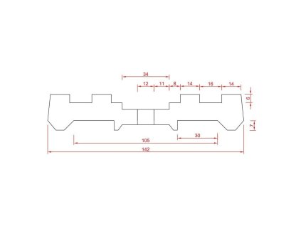 Gumová podložka na ramena zvedáků FLOMA RP104 - 14,2 x 2,6 cm