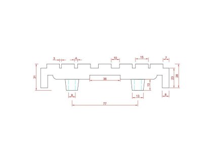 Gumová podložka na ramena zvedáků FLOMA RP111 - 14,8 x 3,1 cm