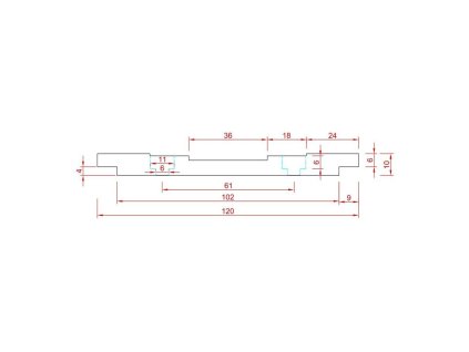 Gumová podložka na ramena zvedáků FLOMA RP119 - 12 x 1 cm