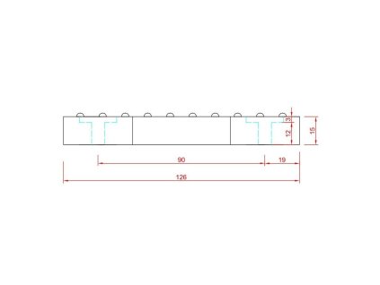 Gumová podložka na ramena zvedáků FLOMA RP121 - 12,6 x 1,5 cm