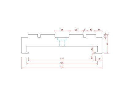Gumová podložka na ramena zvedáků FLOMA RP122 - 14,1 x 3,3 cm