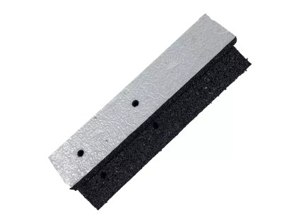 Gumová podložka s ALU folií pod konstrukci fotovoltaické elektrárny na střechu s hydroizolací z PVC fólie FLOMA UniPad ALU - 30 x 6 x 1,5 cm