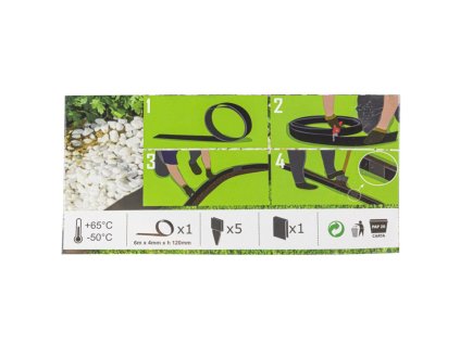 Antracitový plastový zahradní obrubník FLOMA - 6 m