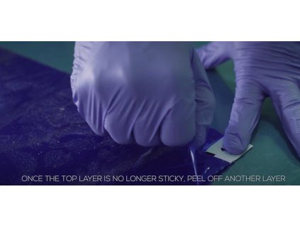 Modrá lepící dezinfekční antibakteriální dekontaminační ESD rohož FLOMA Antibacterial Sticky Mat - 60 x 90 cm - 30 listů
