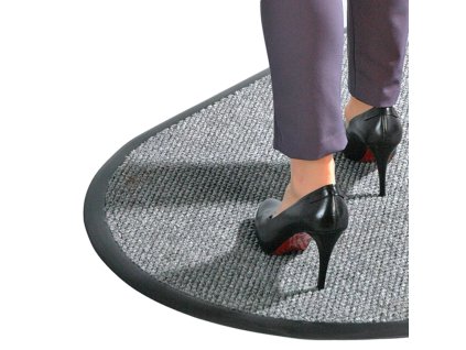 Antracitová půlkruhová vstupní rohož FLOMA Perla - 75 x 50 x 1,4 cm