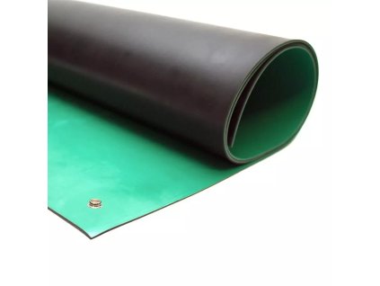 Zelená gumová dvouvrstvá ESD podložka - 60 x 120 x 0,2 cm