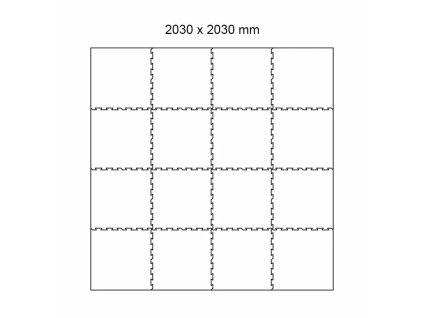 Černo-bílo-žluto-šedá podlahová guma (puzzle - okraj) FLOMA Sandwich - 50 x 50 x 1 cm