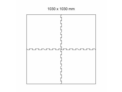 Černo-bílo-žluto-šedá podlahová guma (puzzle - střed) FLOMA Sandwich - 50 x 50 x 1 cm