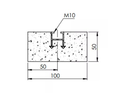 Gumový střešní podstavec pod kabelový žlab s ALU fólií FLOMA AL profil - 12,5 x 10 x 5 cm