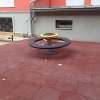 Červená gumová elastická hladká dlažba FLOMA - 100 x 100 x 5 cm