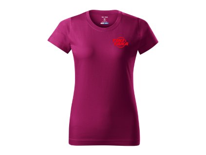 triko damske fuchsiova FRONT BRICK cervena male logo orig