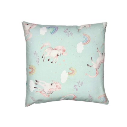 Náhradní potah na polštářek 40x40 cm Jednorožci Mentol