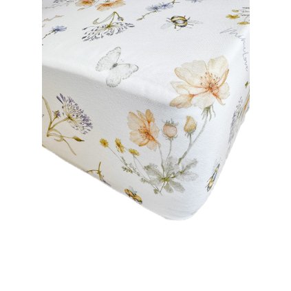 Bavlněné prostěradlo do kolébky a košíků 40x90 cm Louka