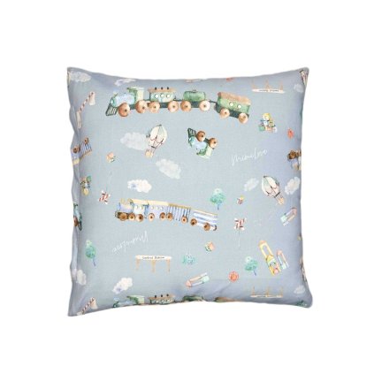 Náhradní oboustranný potah na polštářek 40x40 cm Vláčky